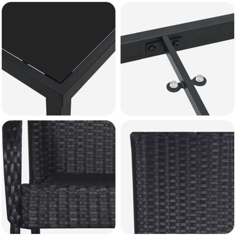 Zestaw do jadalni w ogrodzie 7 pcs Czarny