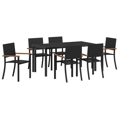 Zestaw do jadalni w ogrodzie 7 pcs Czarny
