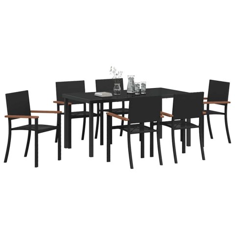 Zestaw do jadalni w ogrodzie 7 pcs Czarny