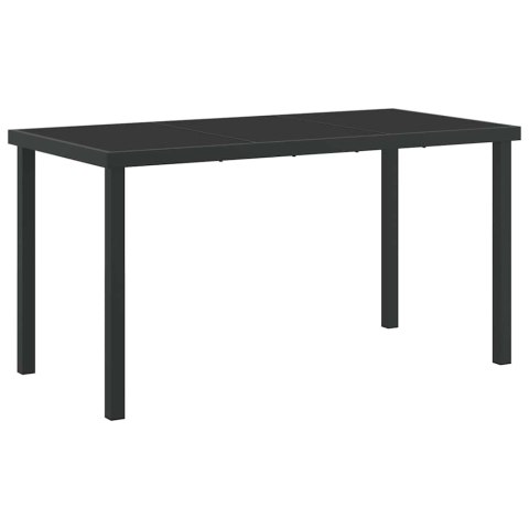 Zestaw stół i krzesła z poduszką 5 pcs Czarny Rattan PE