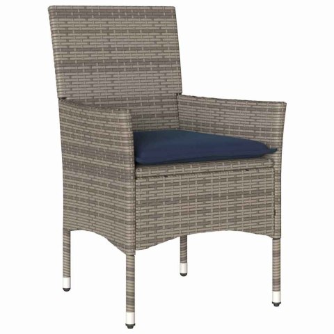 Zestaw stół i krzesła z poduszką 7 pcs Szary Rattan PE