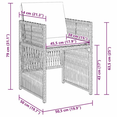 Zestaw do jadalni w ogrodzie 5 pcs Brązowy