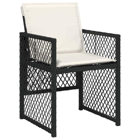 Zestaw do jadalni w ogrodzie 5 pcs Czarny polirattan