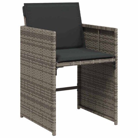 Zestaw do jadalni w ogrodzie 5 pcs Szary polirattan