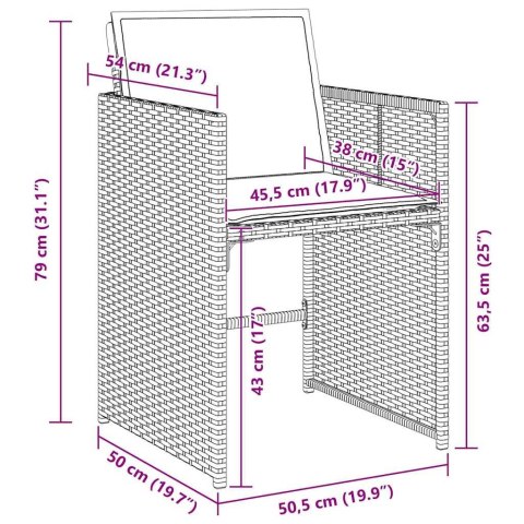 Zestaw do jadalni w ogrodzie 5 pcs Szary polirattan
