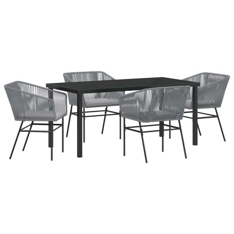 Zestaw do jadalni w ogrodzie z poduszką 5 pcs Szary