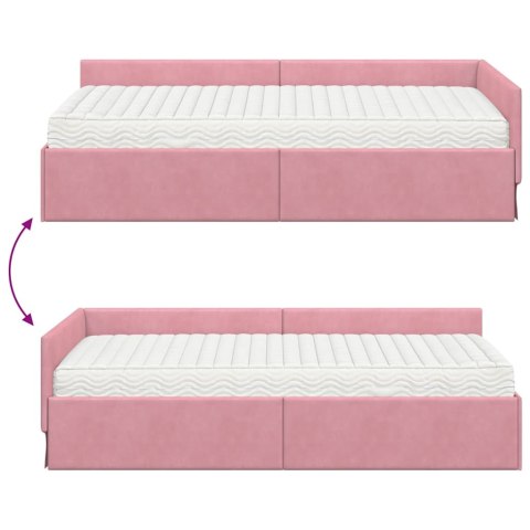 Rama Łóżka Narożnego z Materacem Inny 2 pcs Szary Aksamit