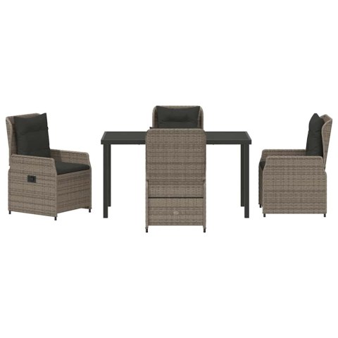 Zestaw do jadalni w ogrodzie 5 pcs Szary polirattan