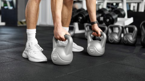 Kettlebell bitumiczny 10 kg szary REBEL ACTIVE