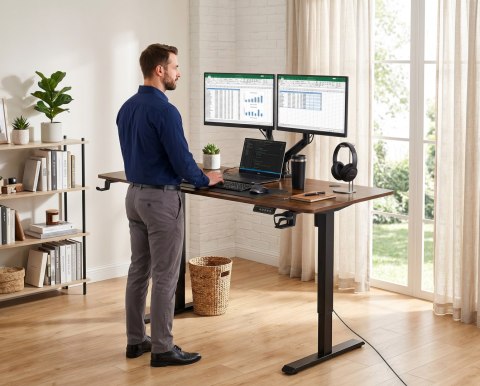 Biurko gamingowe SHADOW GAMER elektryczne RUSTIC 140 cm