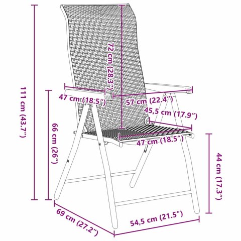 Zestaw do jadalni w ogrodzie 5 pcs Brązowy