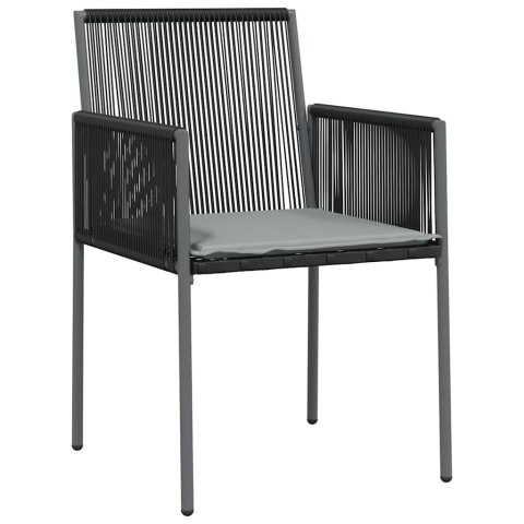 Zestaw do jadalni w ogrodzie 5 pcs Czarny Rattan PE