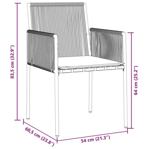 Zestaw do jadalni w ogrodzie 5 pcs Czarny Rattan PE