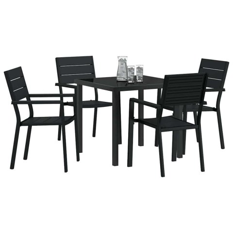 Zestaw do jadalni w ogrodzie 5 pcs Czarny