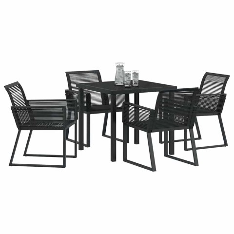 Zestaw do jadalni w ogrodzie 5 pcs Czarny