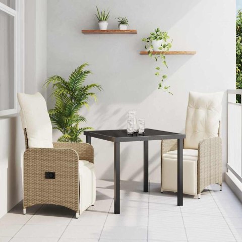 Zestaw do jadalni w ogrodzie 3 pcs Beżowy polirattan