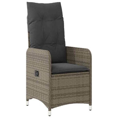 Zestaw do jadalni w ogrodzie 3 pcs Szary polirattan
