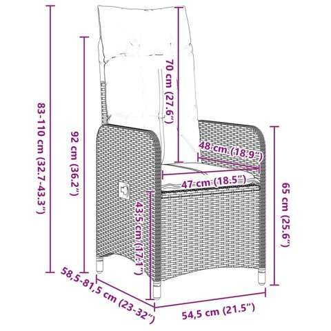 Zestaw do jadalni w ogrodzie 3 pcs Szary polirattan