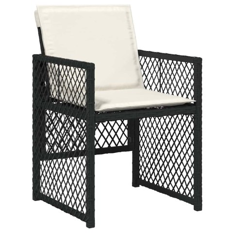 Zestaw do jadalni w ogrodzie 5 pcs Czarny polirattan