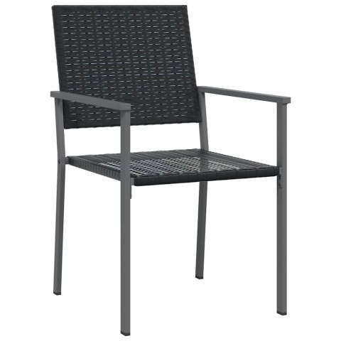 Zestaw do jadalni w ogrodzie 5 pcs Czarny Rattan PE