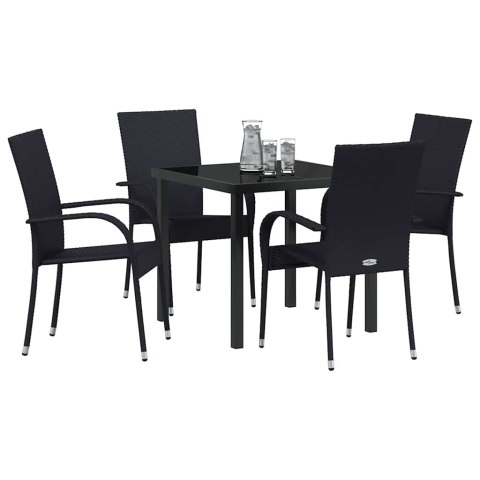Zestaw do jadalni w ogrodzie 5 pcs Czarny
