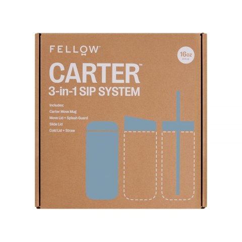 Kubek termiczny 473 ml Carter Move Mug 3w1 +3 nakrętki Fellow pudrowy niebieski