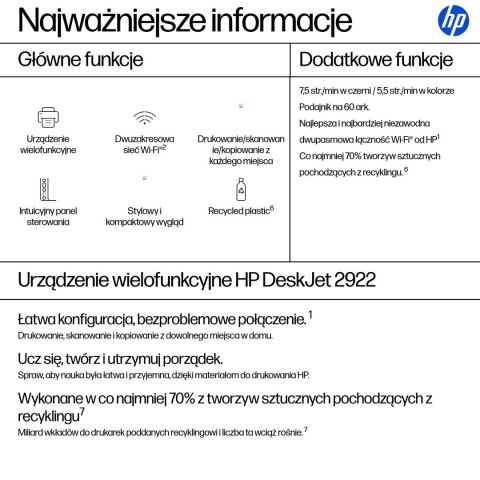 Urządzenie wielofunkcyjne HP DeskJet 2922 (A24HVB)