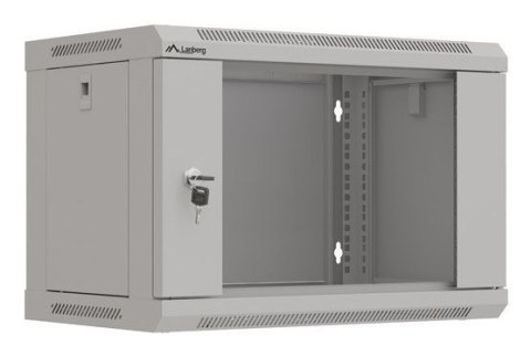 LANBERG SZAFA INSTALACYJNA RACK WISZĄCA 19" 6U 540X350 SZARA DRZWI PRZESZKLONE (FLAT PACK)