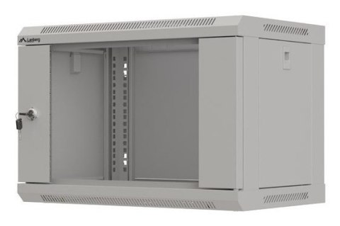 LANBERG SZAFA INSTALACYJNA RACK WISZĄCA 19" 6U 540X350 SZARA DRZWI PRZESZKLONE (FLAT PACK)