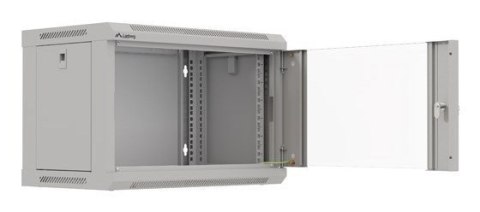 LANBERG SZAFA INSTALACYJNA RACK WISZĄCA 19" 6U 540X350 SZARA DRZWI PRZESZKLONE (FLAT PACK)