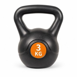 Kettlebell 3 kg, plastikowy z wypełnieniem cementowym