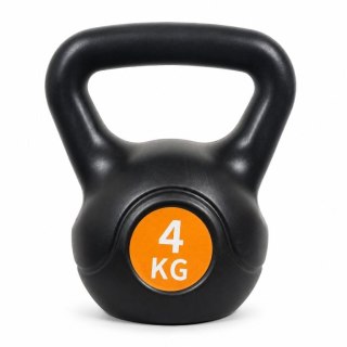 Kettlebell 4 kg, plastikowy z wypełnieniem cementowym