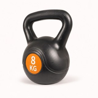 Kettlebell 8 kg, plastikowy z wypełnieniem cementowym
