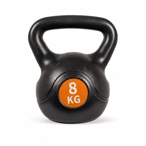 Kettlebell 8 kg, plastikowy z wypełnieniem cementowym