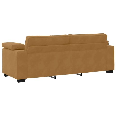 Sofa 3-osobowa, brązowa, 220x77x82 cm, aksamit