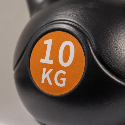 Kettlebell 10 kg, plastikowy z wypełnieniem cementowym