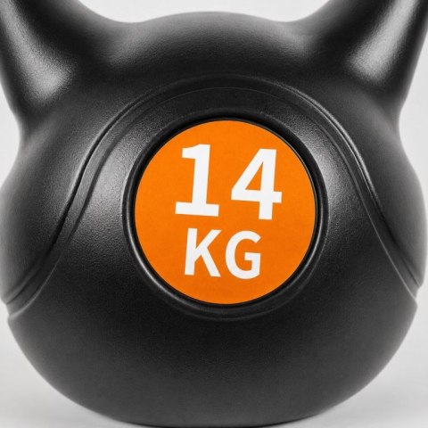 Kettlebell 14 kg, plastikowy z wypełnieniem cementowym