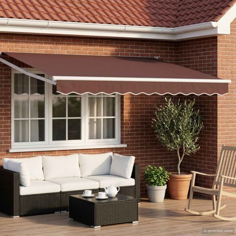Markiza brązowy 3 x 2 m Poliester i Metal