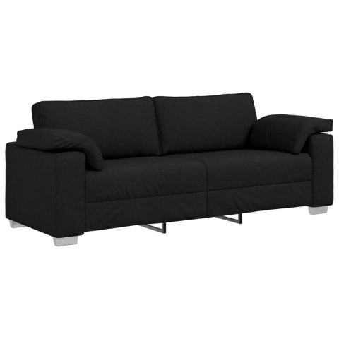 Sofa 3 pcs Czarny 219 x 80 x 82 cm Tkanina lniana