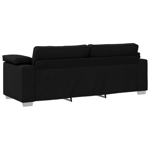 Sofa 3 pcs Czarny 219 x 80 x 82 cm Tkanina lniana