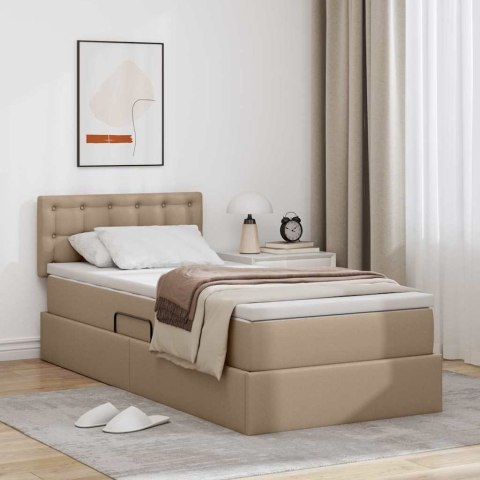 Łóżko z miejscem na przechowywanie i LED Kawowy 90 x 190 cm