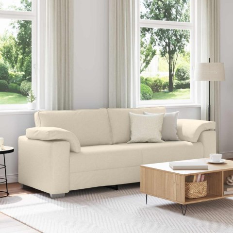 Sofa 3-osobowa Beżowy 220 cm Tkanina lniana