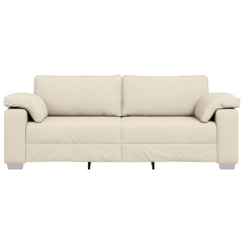 Sofa 3-osobowa Beżowy 220 cm Tkanina lniana