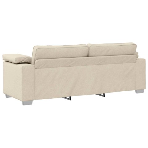 Sofa 3-osobowa Beżowy 220 cm Tkanina lniana