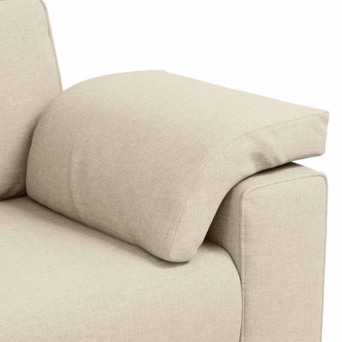Sofa 3-osobowa Beżowy 220 cm Tkanina lniana