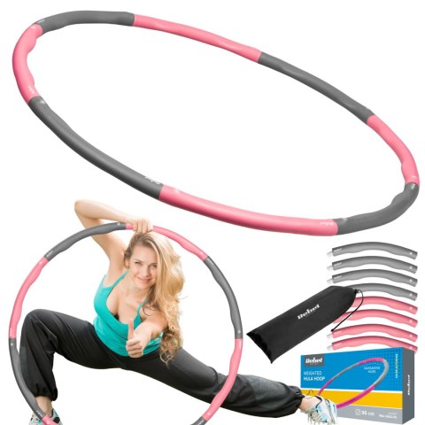 Hula Hop odchudzające koło 95cm, różowe, REBEL ACTIVE