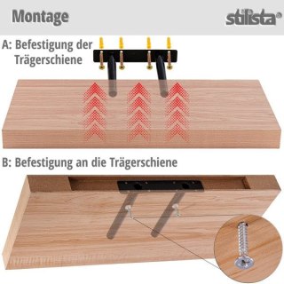Półka ścienna Stylist Volato, 40 cm, ciemne drewno
