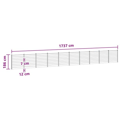 Panel ogrodzeniowy 10 pcs WPC i aluminium Czarny