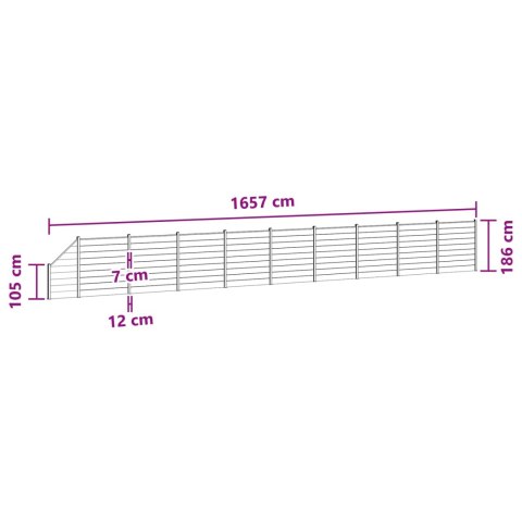 Panel ogrodzeniowy 10 pcs WPC i aluminium Czarny