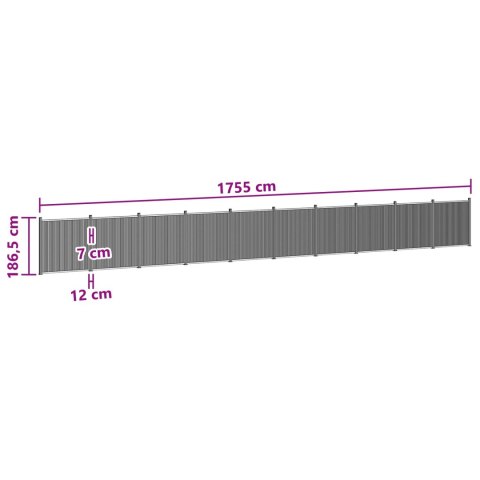 Panel ogrodzeniowy 10 pcs WPC i aluminium Czarny